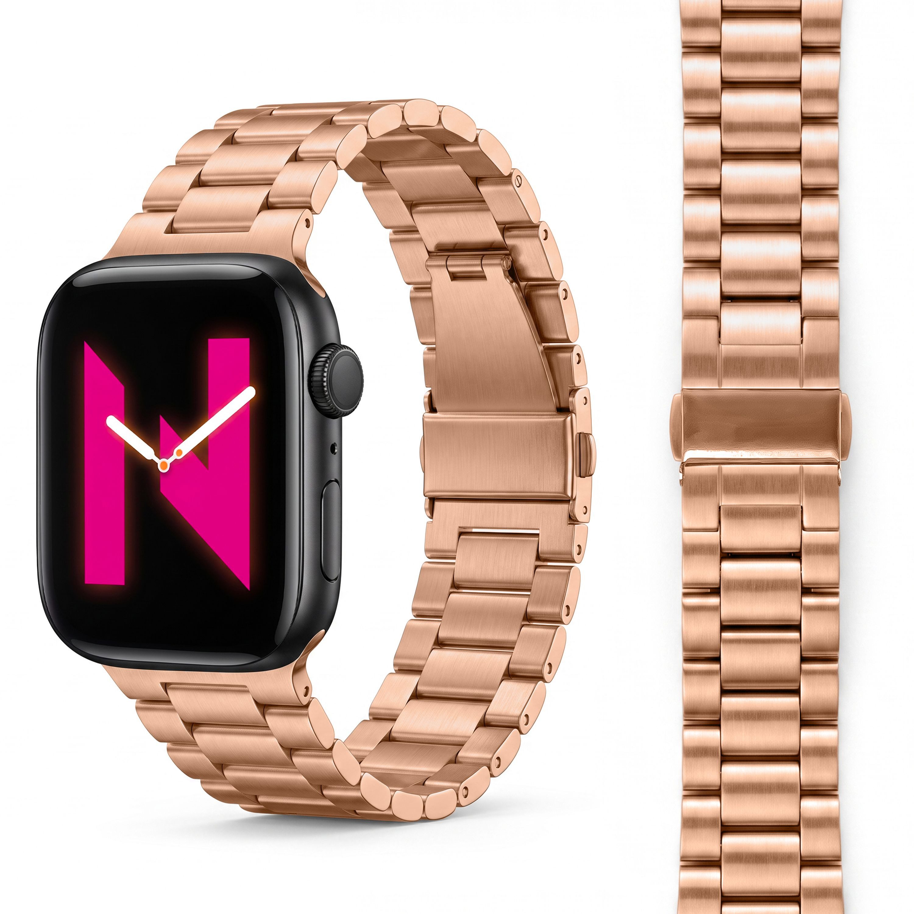 Nalia Smartwatch-Armband Apple Watch 38mm/40/41/42(Serie 10/11), Edelstahl Ersatzband / für Business & Freizeit / Rostfrei & Kratzfest