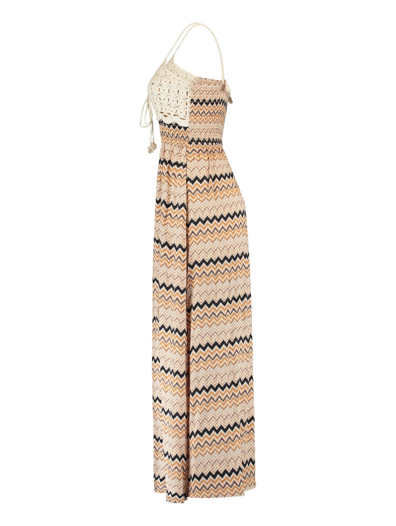 LaMarta Maxikleid Damen Elegantes Beige Boho-Maxikleid günstig online kaufen