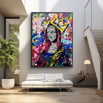 DOTCOMCANVAS® Leinwandbild QUEEN MONA OK, Leinwandbild Mona Lisa Portrait Pop Art Wandbild Kunstdruck