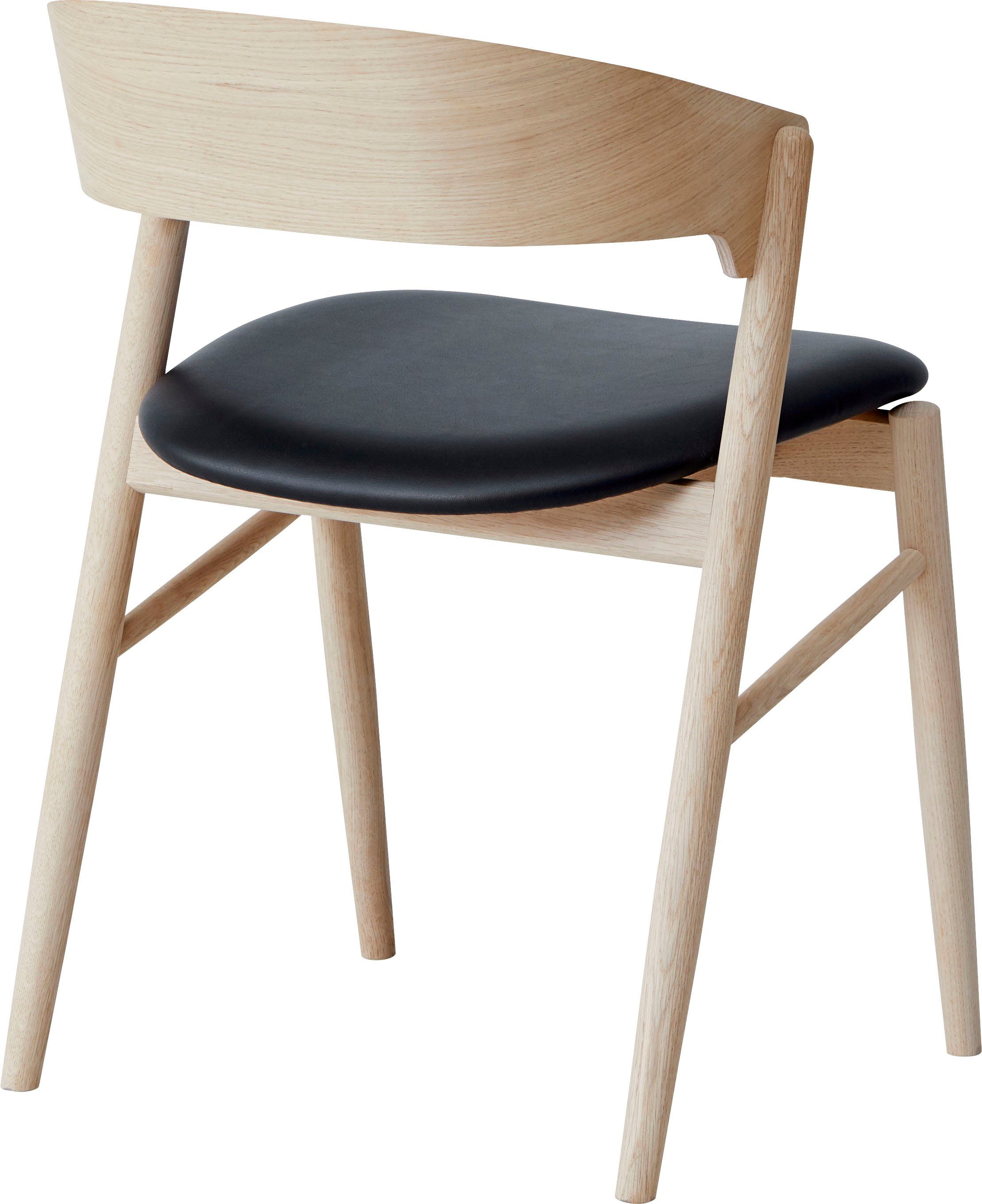 Hammel Furniture Holzstuhl Findahl by Hammel Springer (Set, 2 St), Massivholz, mit Sitz und Rückenpolster aus Leder