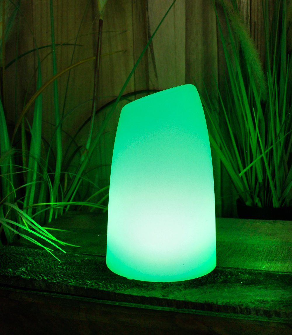 Arnusa LED Tischleuchte PL201 Akkulampe mit USB Aufladekabel RGB Fernbedienung, USB-Ladefunktion, LED fest integriert, 16 Leuchtfarben und 4 Farbwechselprogramme per Fernbedienung einstellbar, 12x20 cm dimmbar