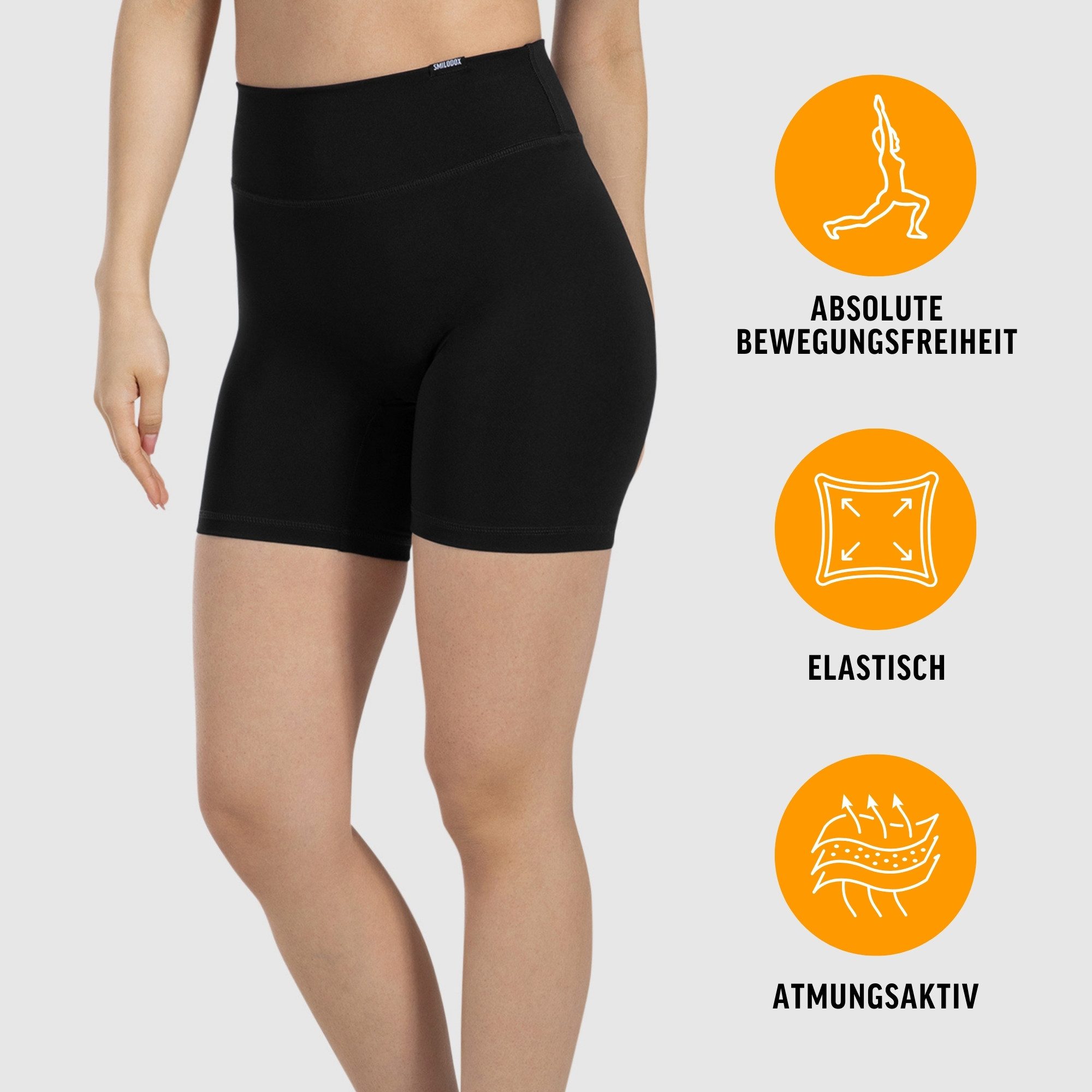 Smilodox Shorts SoftFeel Etty, High Waist Yogashorts, atmungsaktiv & 4-Wege-Stretch Radlerhose schnelltrocknend, enganliegend, Pilates Sport Workout