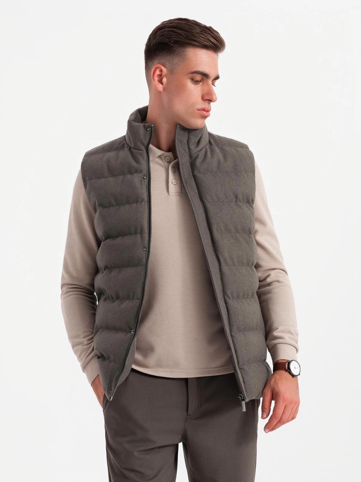 OMBRE Steppweste Gesteppte ärmellose Herrenjacke aus günstig online kaufen