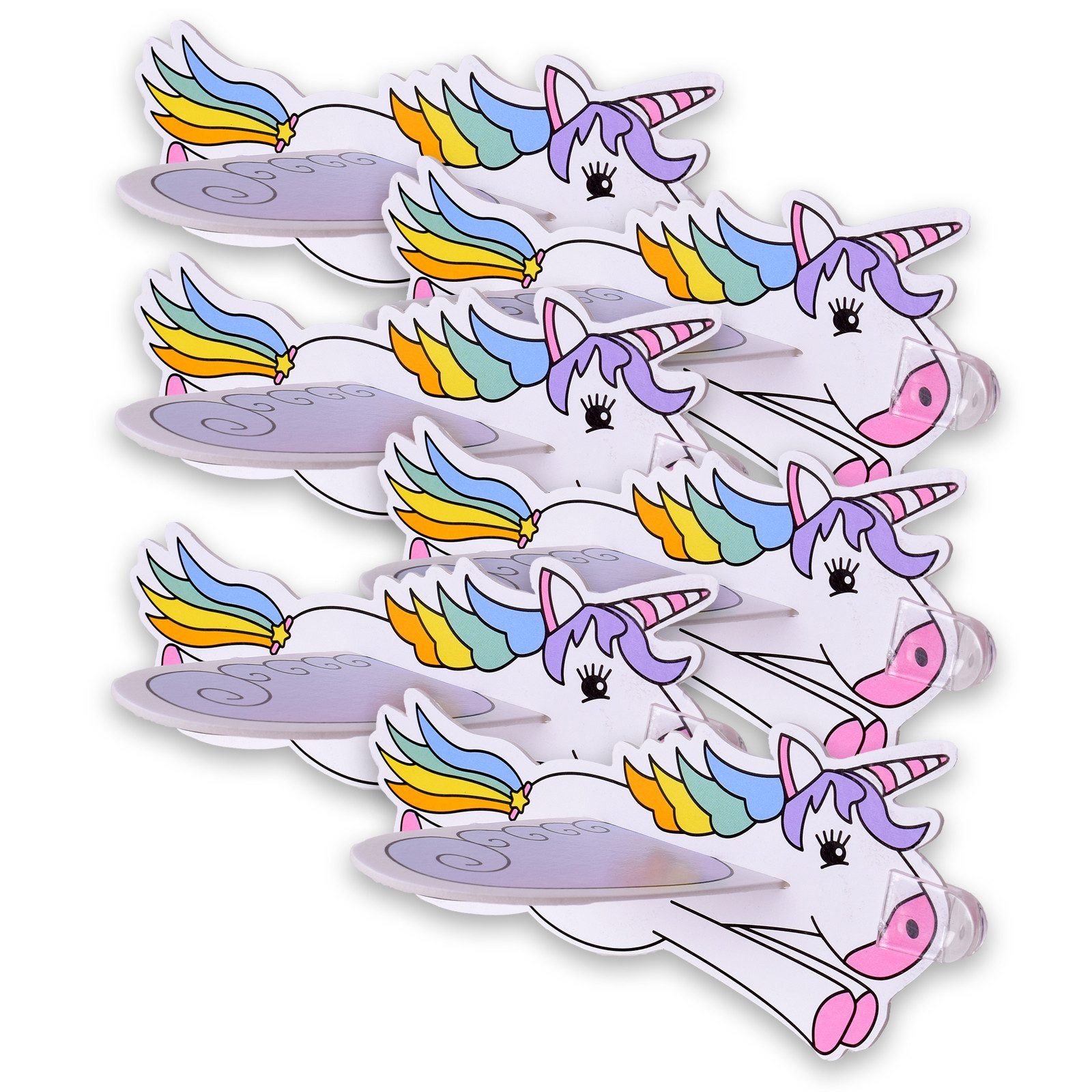 TE-Trend Spielzeug-Flugzeug 6 Stück Einhorn Flieger Styropor Styroporflieger Mitgebsel, (6-tlg., einzeln verpackt), besonders leichte Handhabung