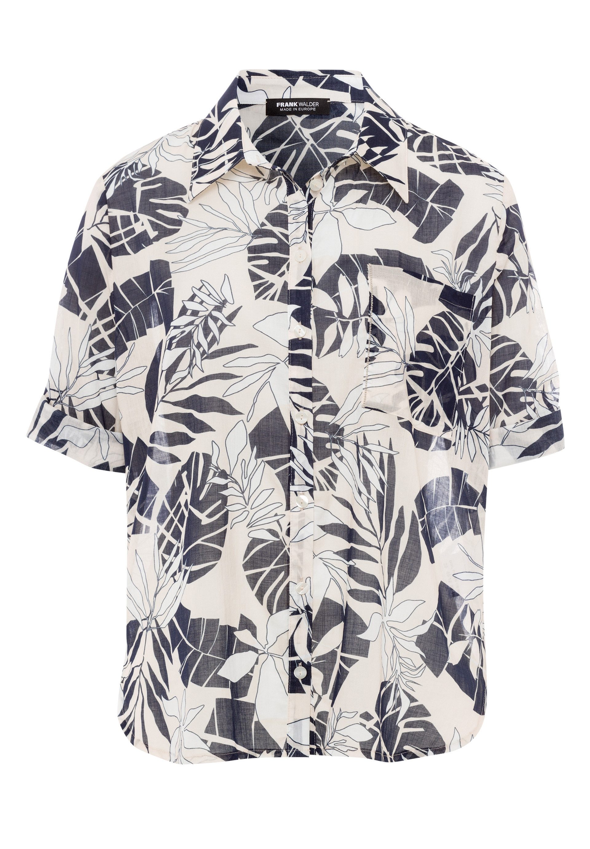 FRANK WALDER Klassische Bluse mit Schmuck an der Tasche günstig online kaufen