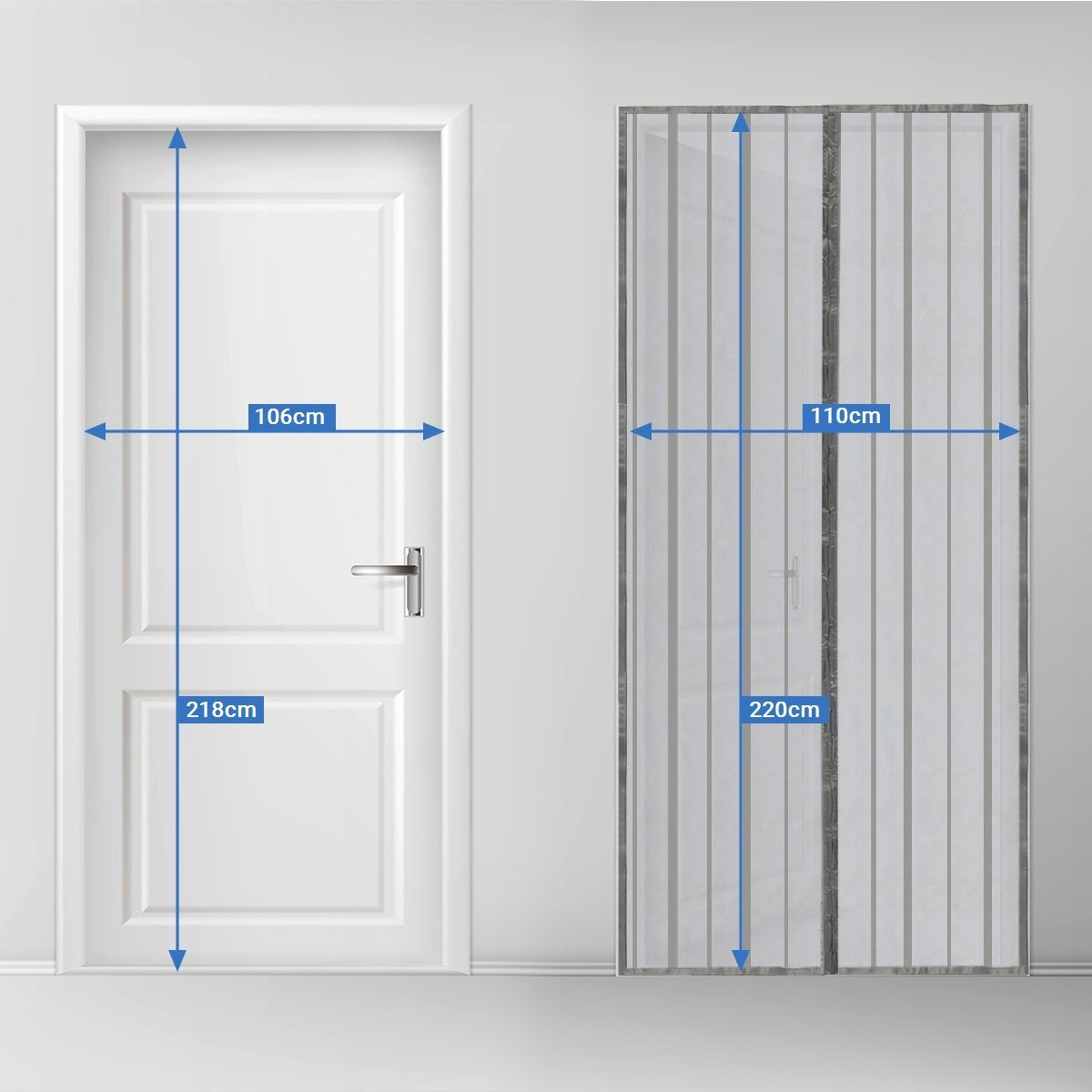 Sekey Insektenschutz-Tür Magnet Fliegengitter Tür Kellertür Balkontür Terrassentür Bohren, für ohne Magnetvorhang