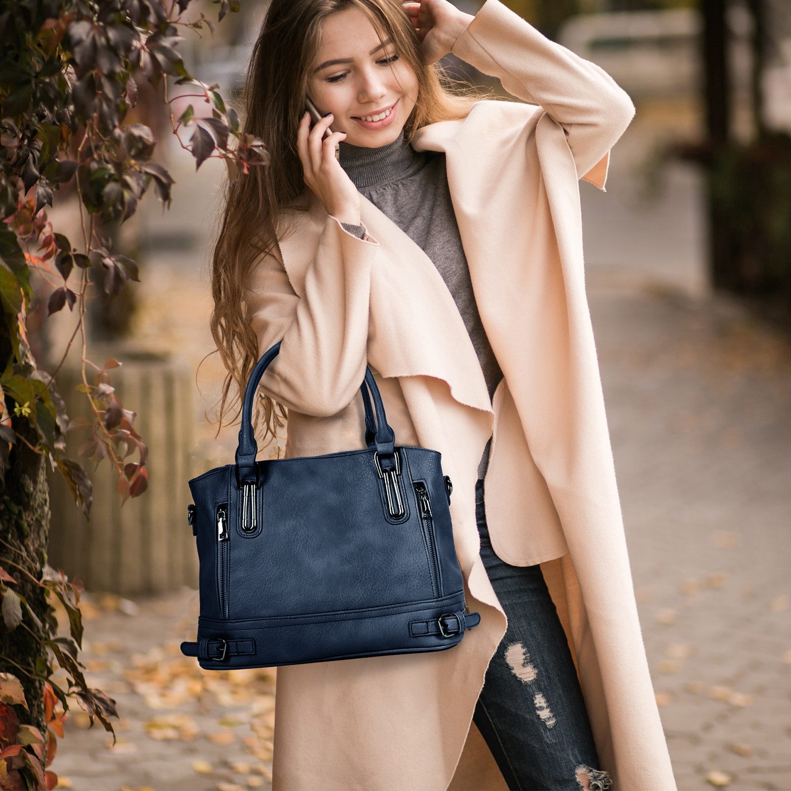 TAN.TOMI Henkeltasche Handtasche Leder Henkeltasche Top Griff Tasche, Vintage Weiches Umhängetasche Schultertasche für Frauen