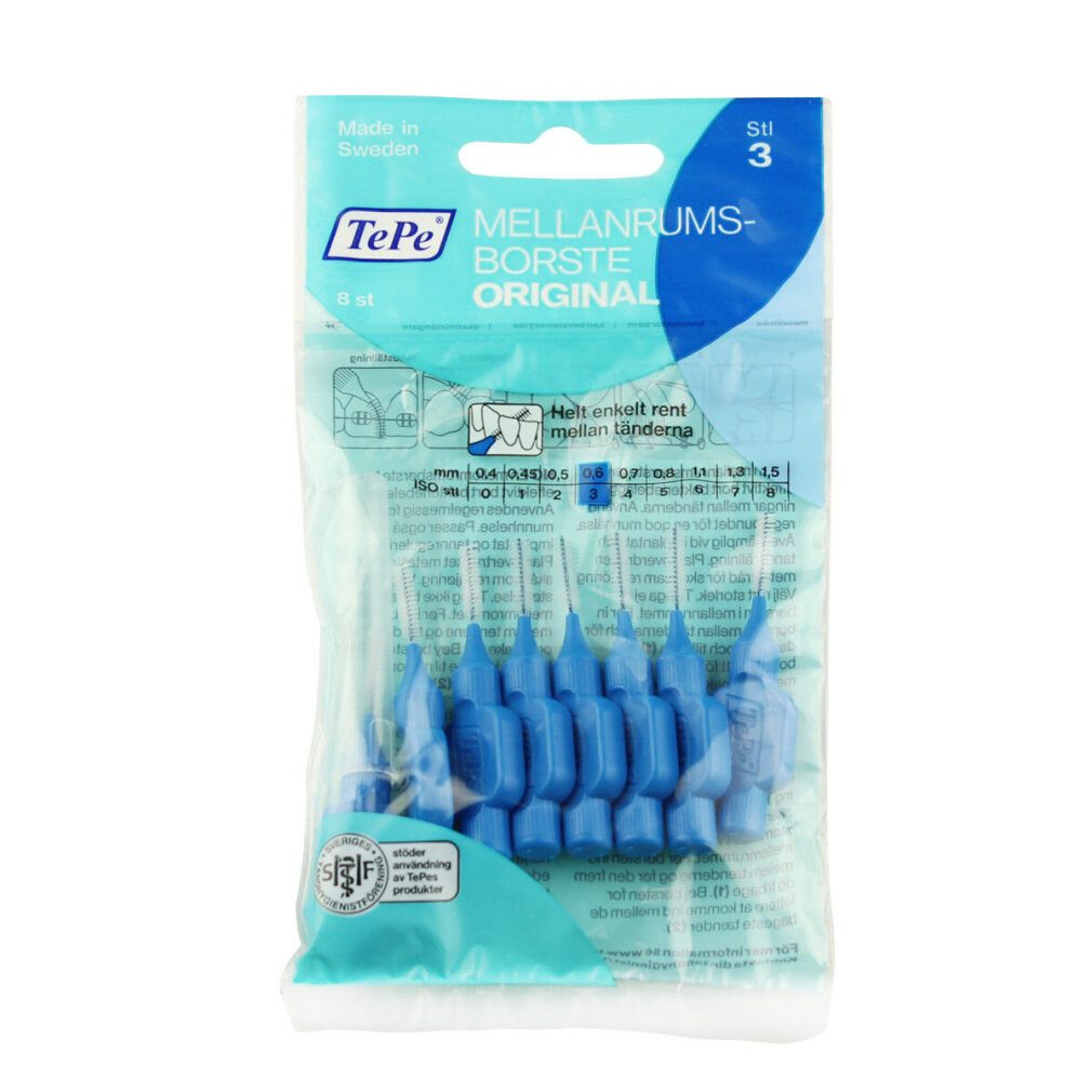 TePe Interdentalbürsten Interdentalbürste Normal 0 6 Mm Blau 8 Stück Interdentalzahnbürsten