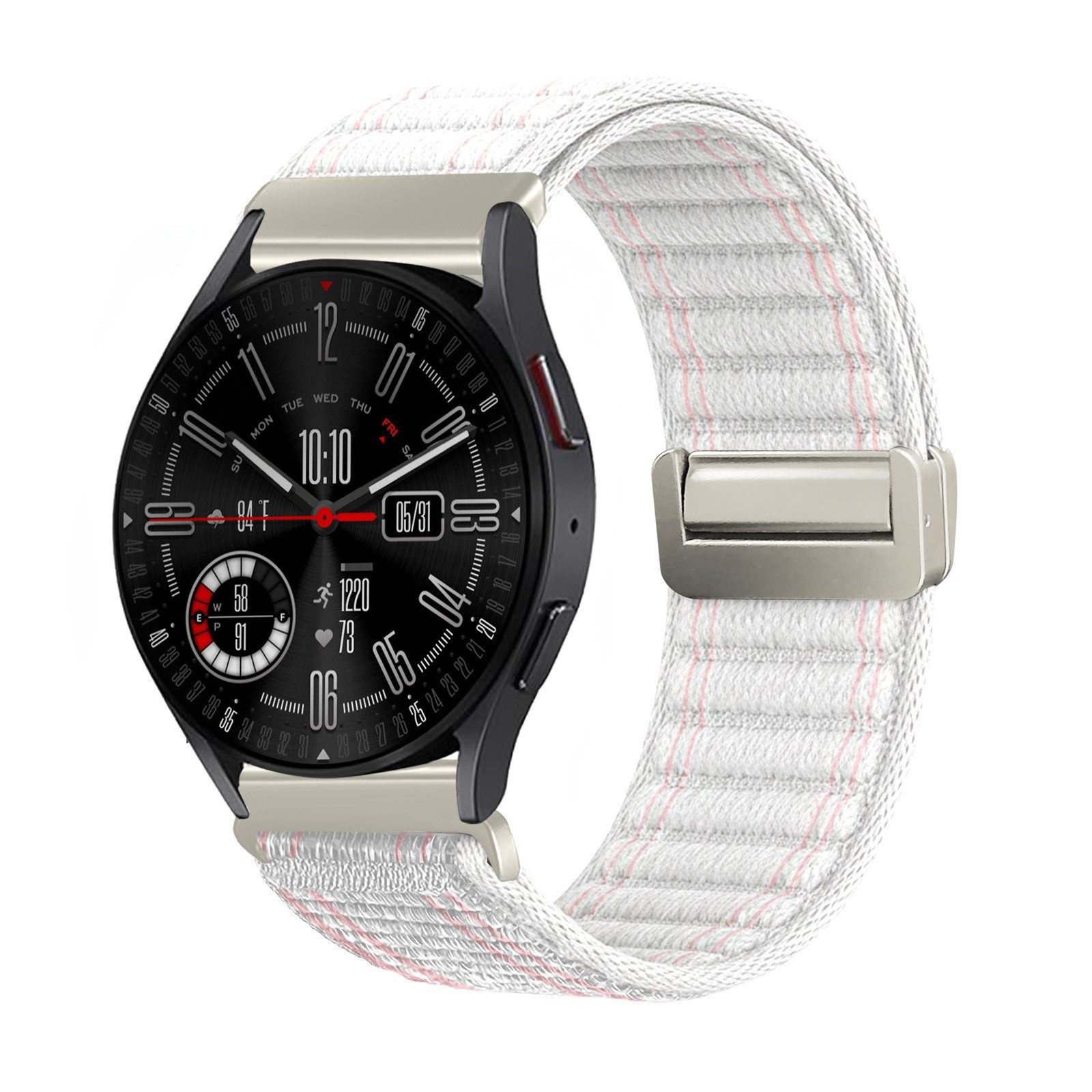 Tec-Expert Smartwatch-Armband für Samsung Galaxy Watch4 Classic 42 mm Armband Ersatz Wechsel Band, Nylon Textil mit Magnetverschluss, stufenlos Verstellbar atmungsaktiv