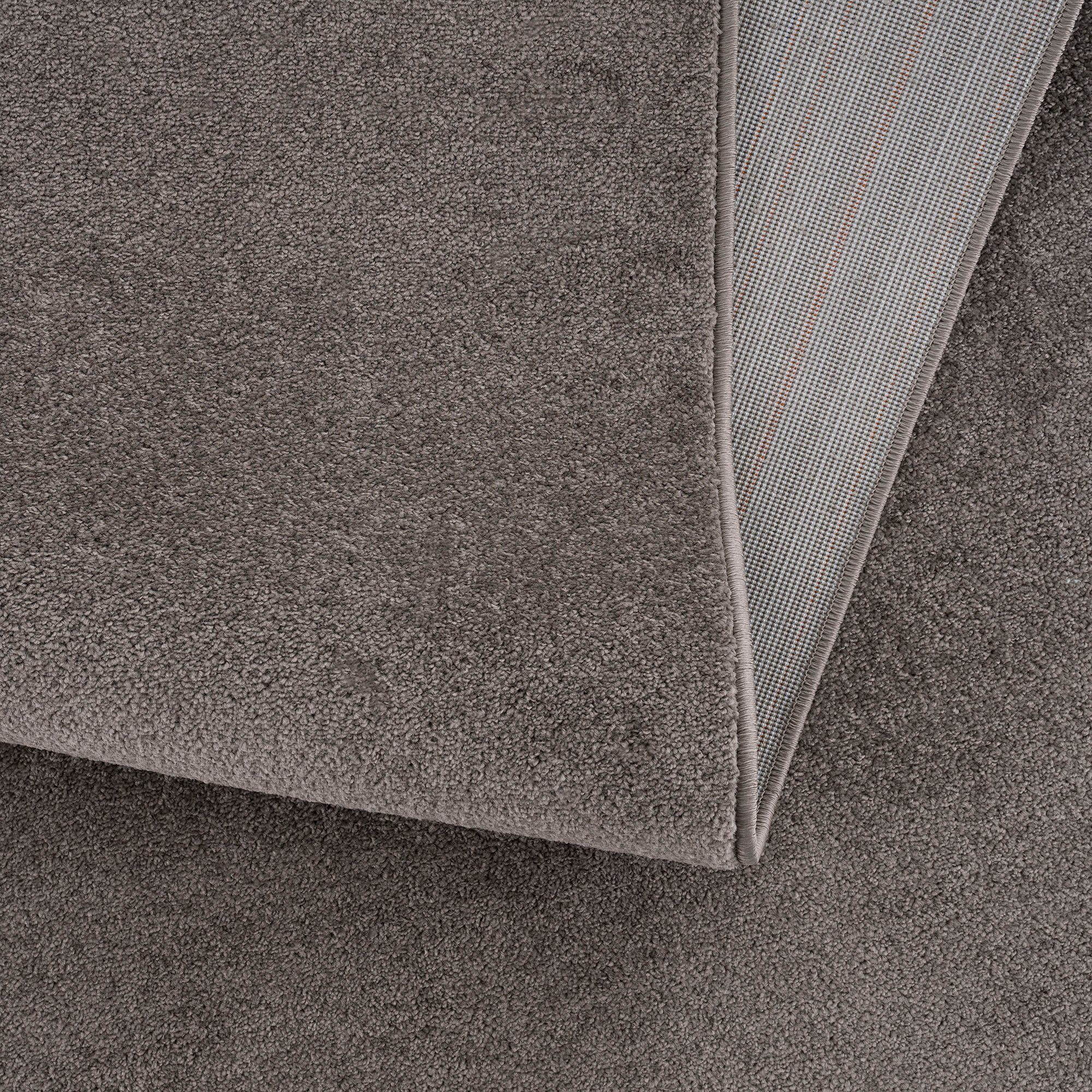 Teppich Uni, Sanat, rechteckig, Höhe: Farbauswahl grau 13 mm, robuster Kurzflorteppich, große