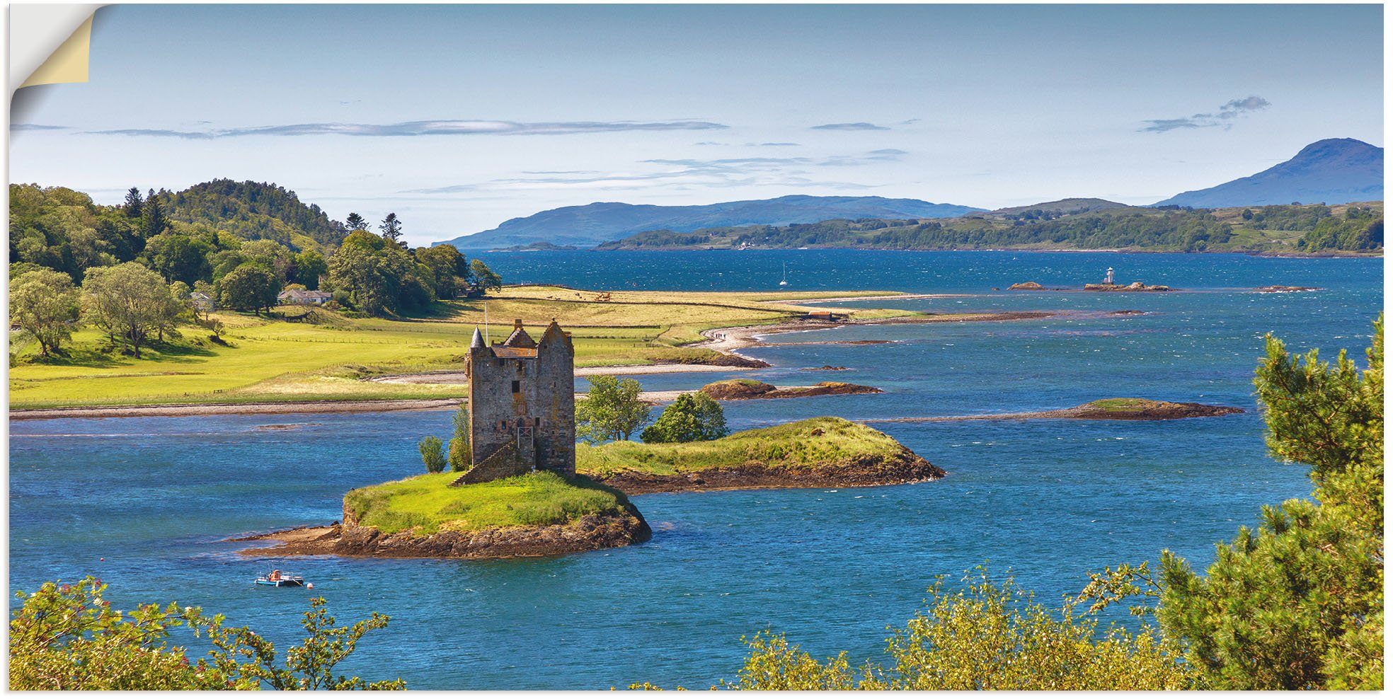 Artland Wandbild Castle Stalker am Loch Linnhe, Gebäude (1 St), als Alubild, Leinwandbild, Wandaufkleber oder Poster in versch. Größen | Poster