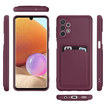 CoolGadget Handyhülle Card Case Handy Tasche für Samsung Galaxy A32 5G 6,5 Zoll, Silikon Schutzhülle mit Kartenfach für Samsung Galaxy A32 5G Hülle