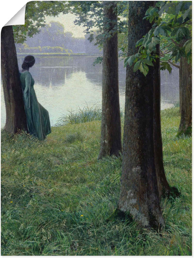 Artland Wandbild Morgen am Teich in Rastede. 1906, Frau (1 St), als Leinwandbild, Poster in verschied. Größen