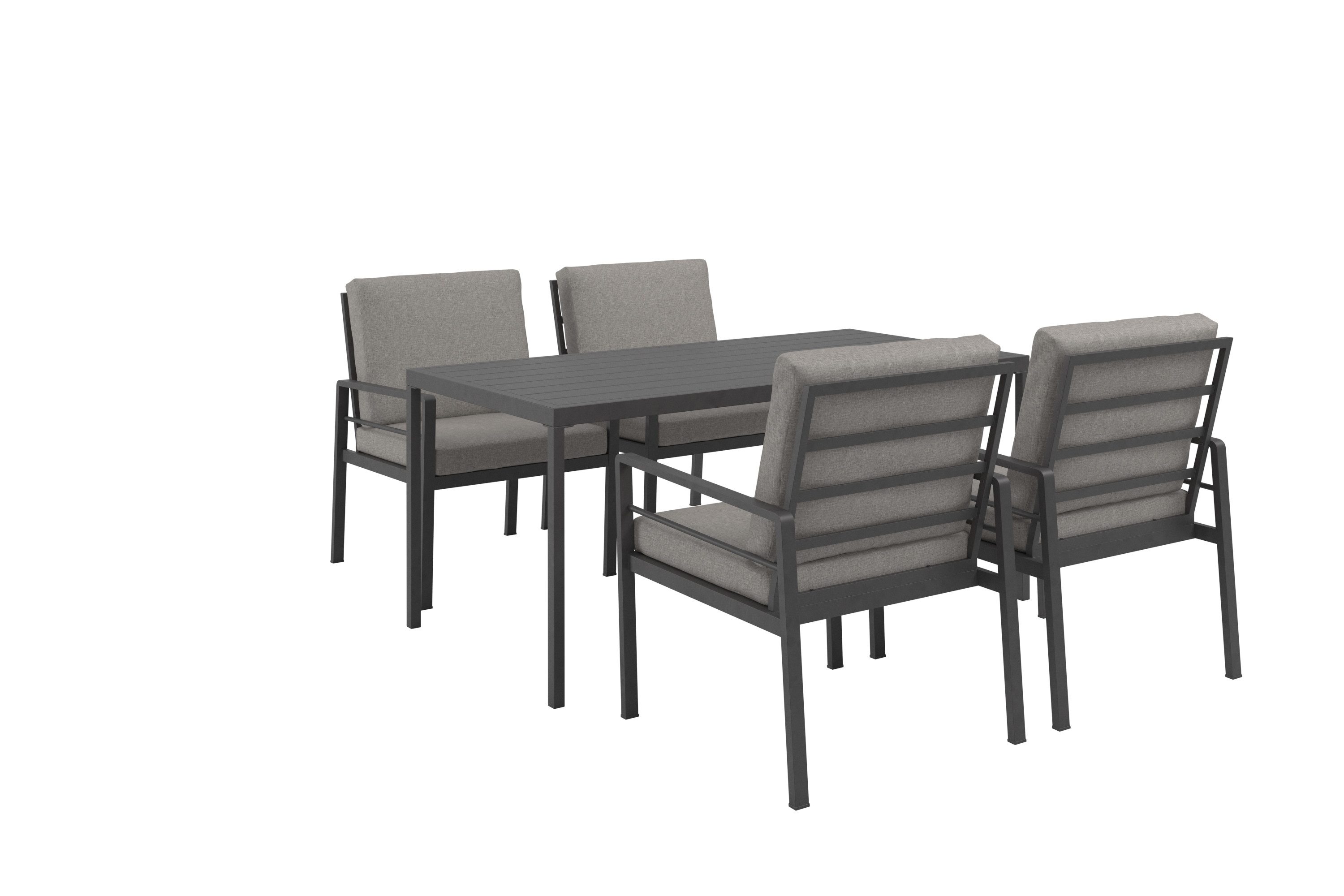 KONIFERA Garten-Essgruppe »New Jersey«, (Set, 13-tlg., 4 Sessel, Tisch 80x160x71 cm, inkl. Auflagen), Aluminium