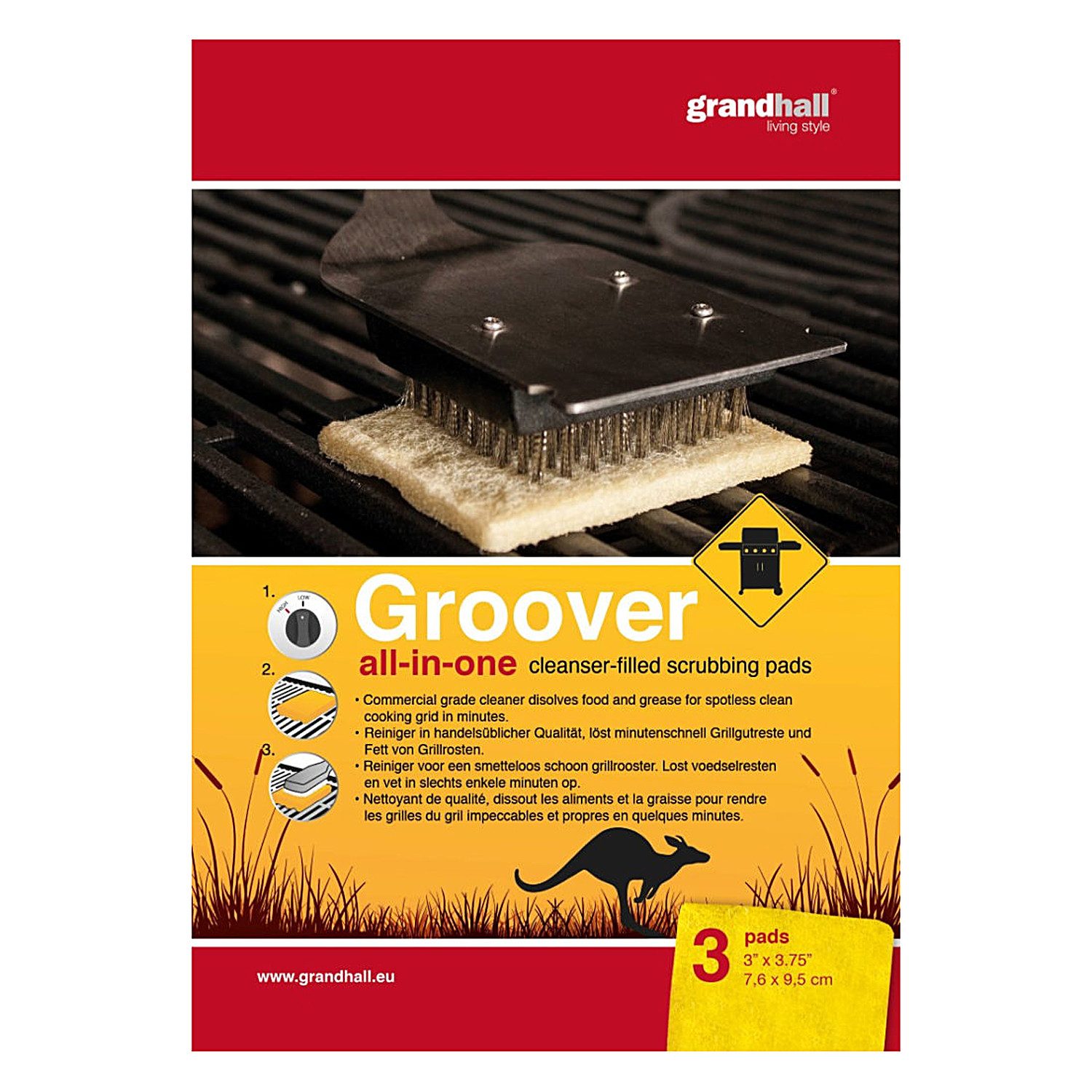 GrandHall Holzkohlegrill Grandhall Groover-Reinigungspads