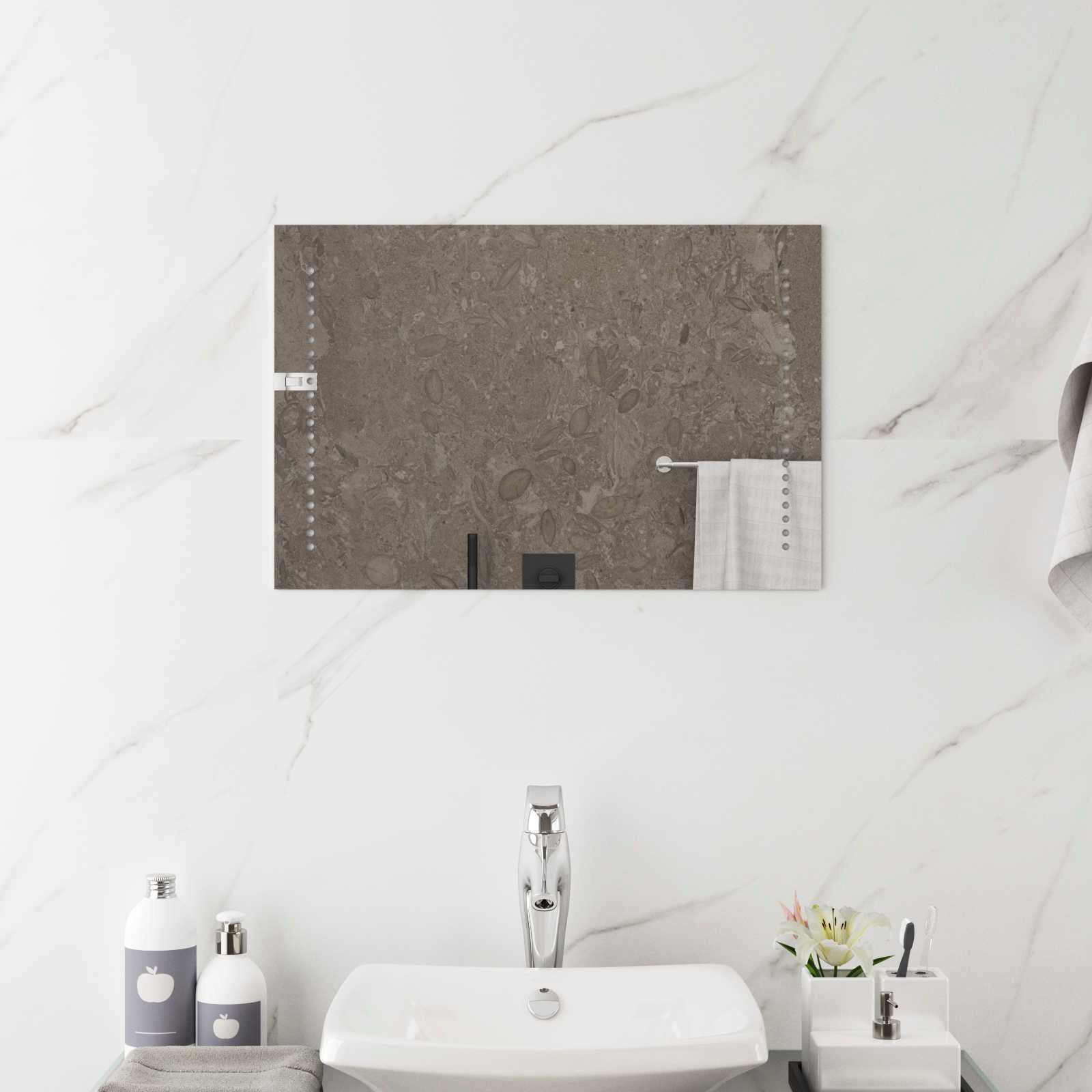 vidaXL Spiegel LED-Badezimmerspiegel Transparent 60 x 40 cm Gehärtetes Glas (1-St)