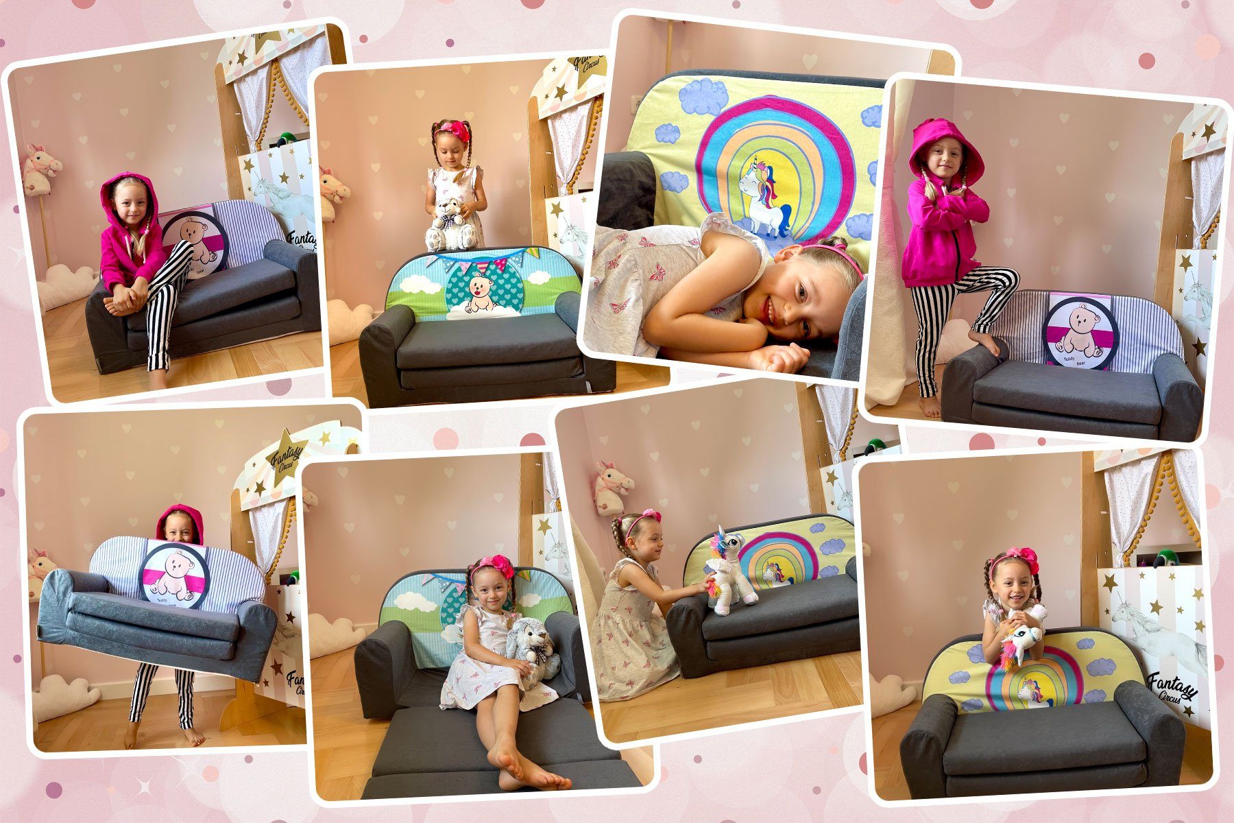 FORTISLINE Kindersitzgruppe Kindersofa "MINI" Kindercouch zum Aufklappen W386 – Bild 5 von 5
