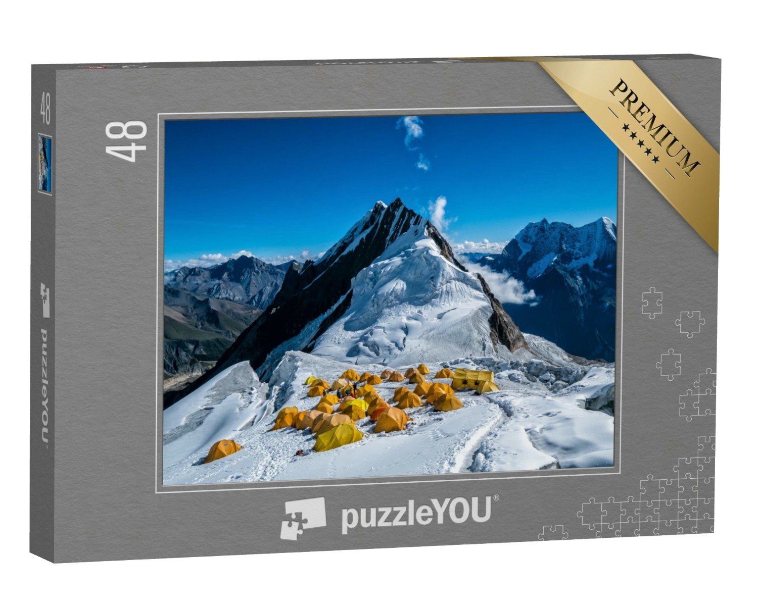 puzzleYOU Puzzle Hochlager auf dem Gipfel des Manaslu im Himalaya, 48 Puzzleteile, puzzleYOU-Kollektionen Himalaya
