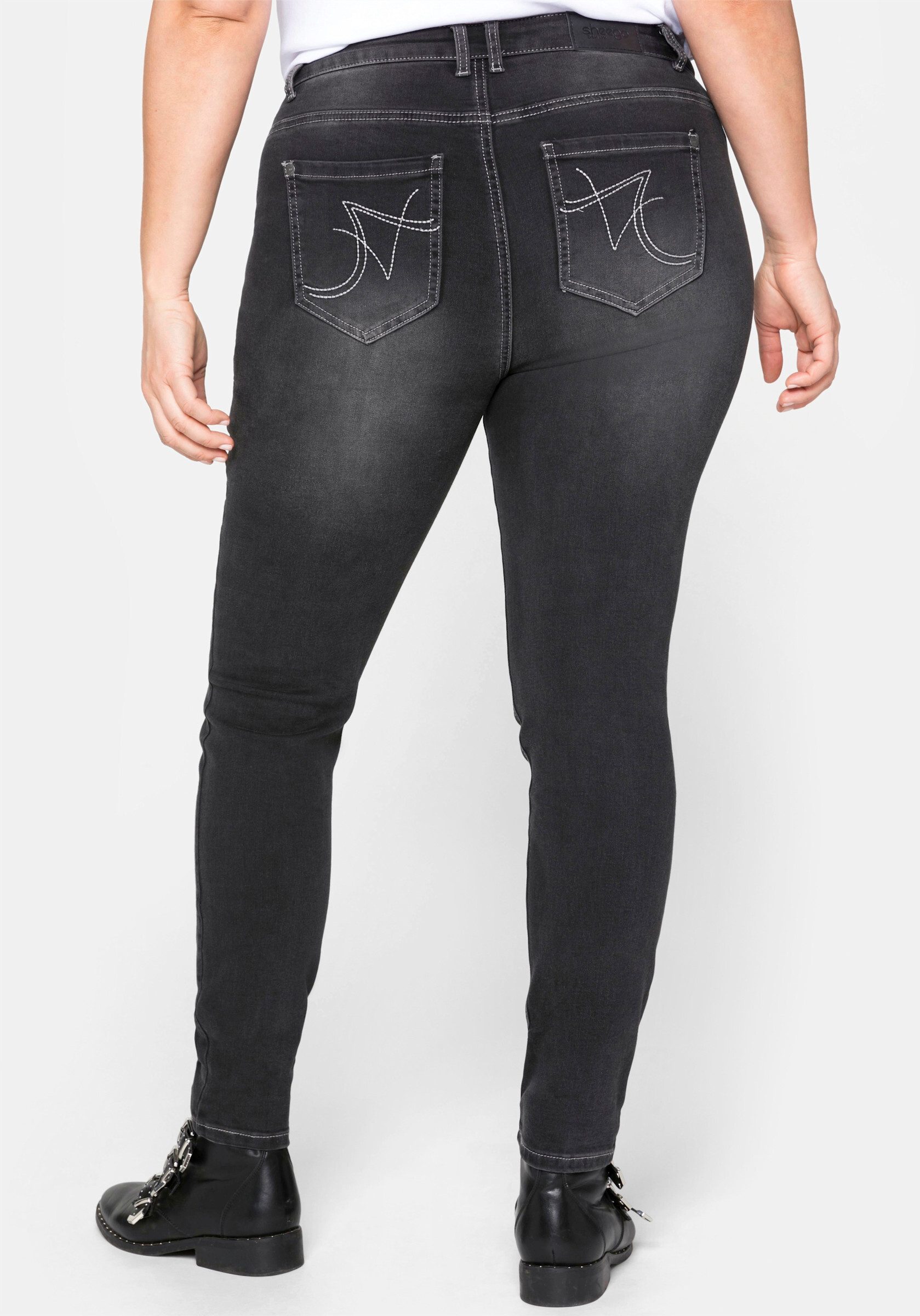 Sheego Bequeme Jeans Stretch-Jeans Super elastisches Power-Stretch-Material – Bild 2 von 5
