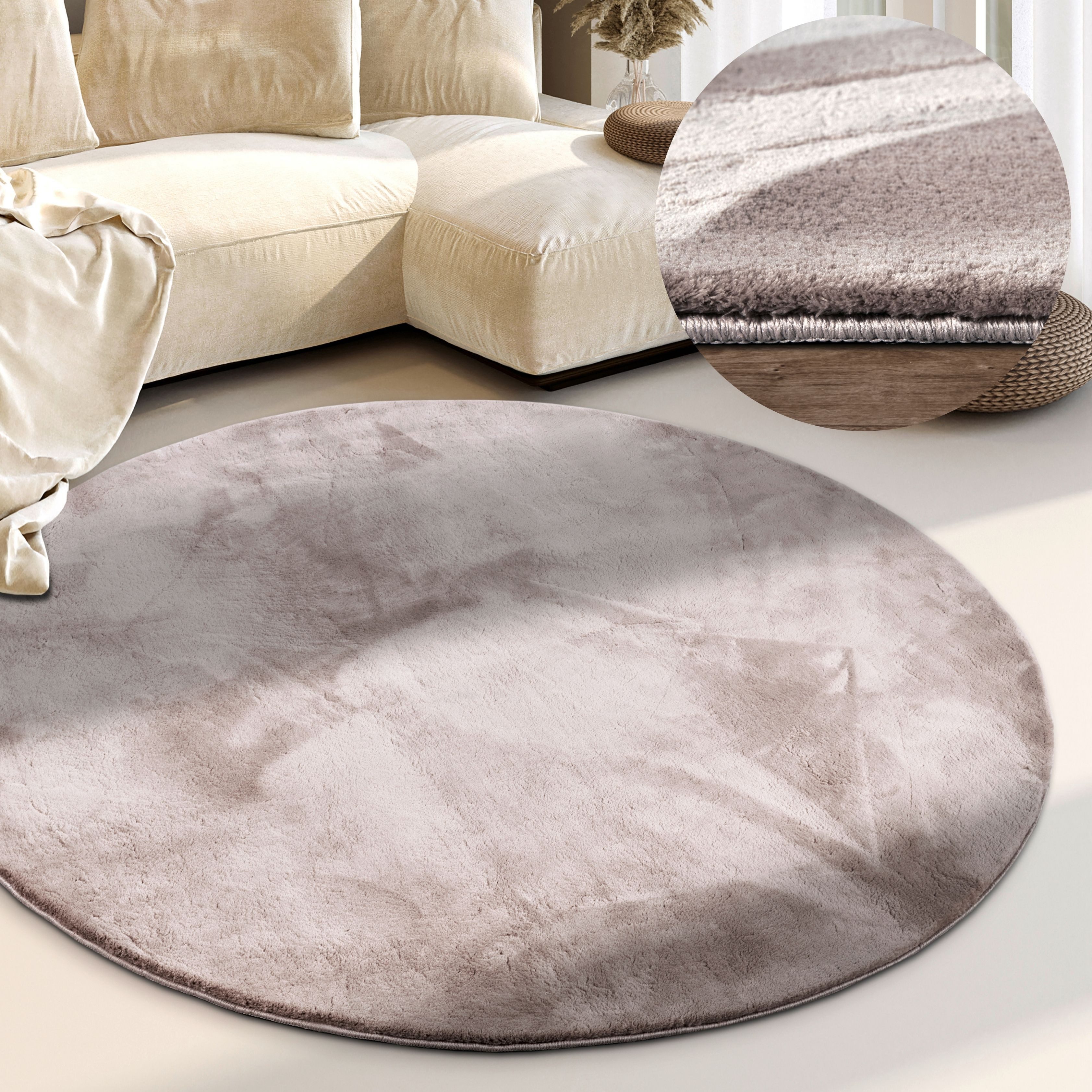 Villeroy & Boch Teppich Leon, rund, Höhe: 15 mm, Langflor, Shaggy, einfarbi günstig online kaufen