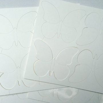 DekoTown Papierdekoration Bastelset Schmetterlinge aus festem Papier Gastgeschenke 7cm, 40 St.