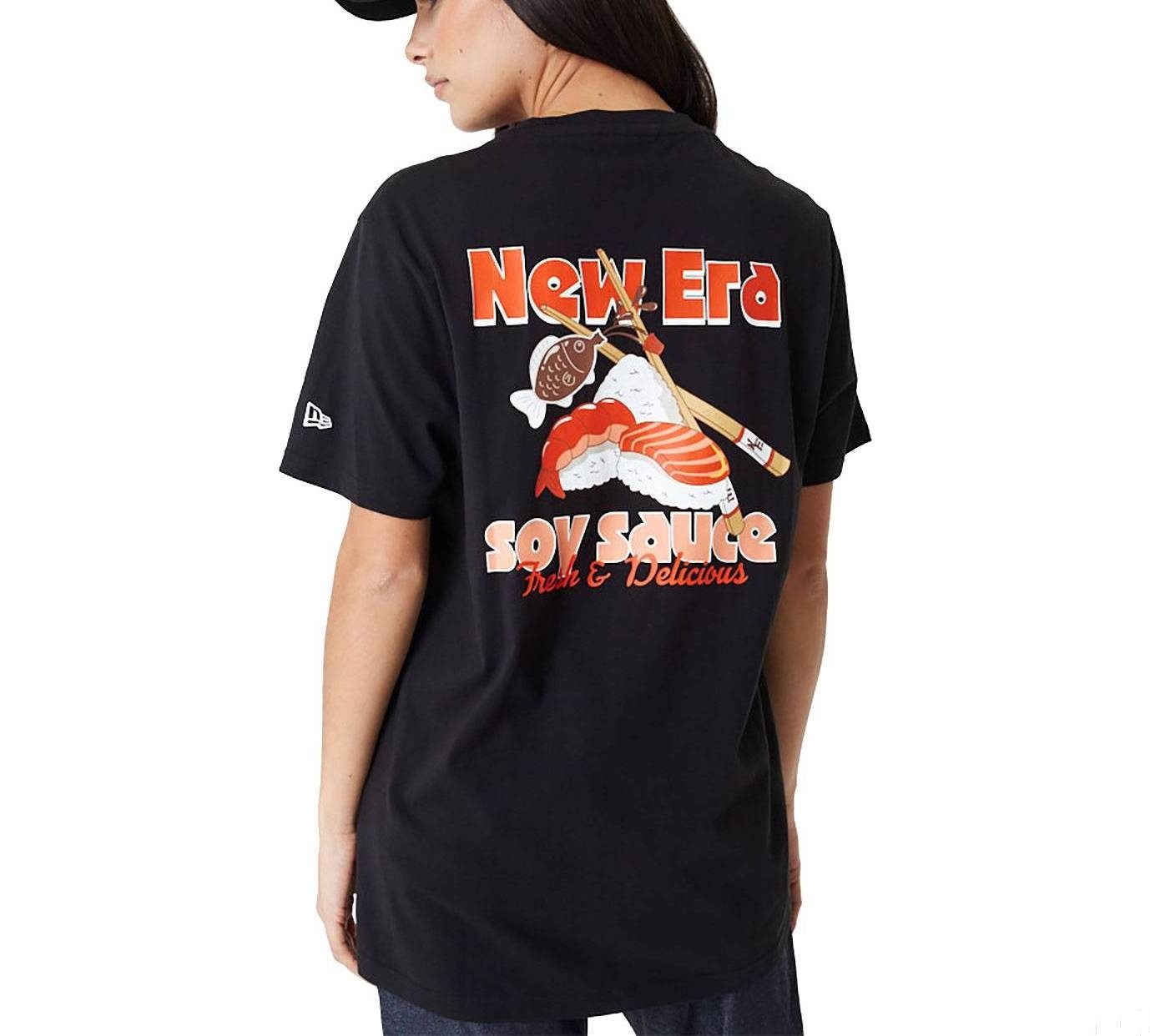 New Era T-Shirt T-Shirt New Era Food Graphic (1-tlg) New Era Burger Grafik mit "Soy Sauce" Print auf der Rückseite