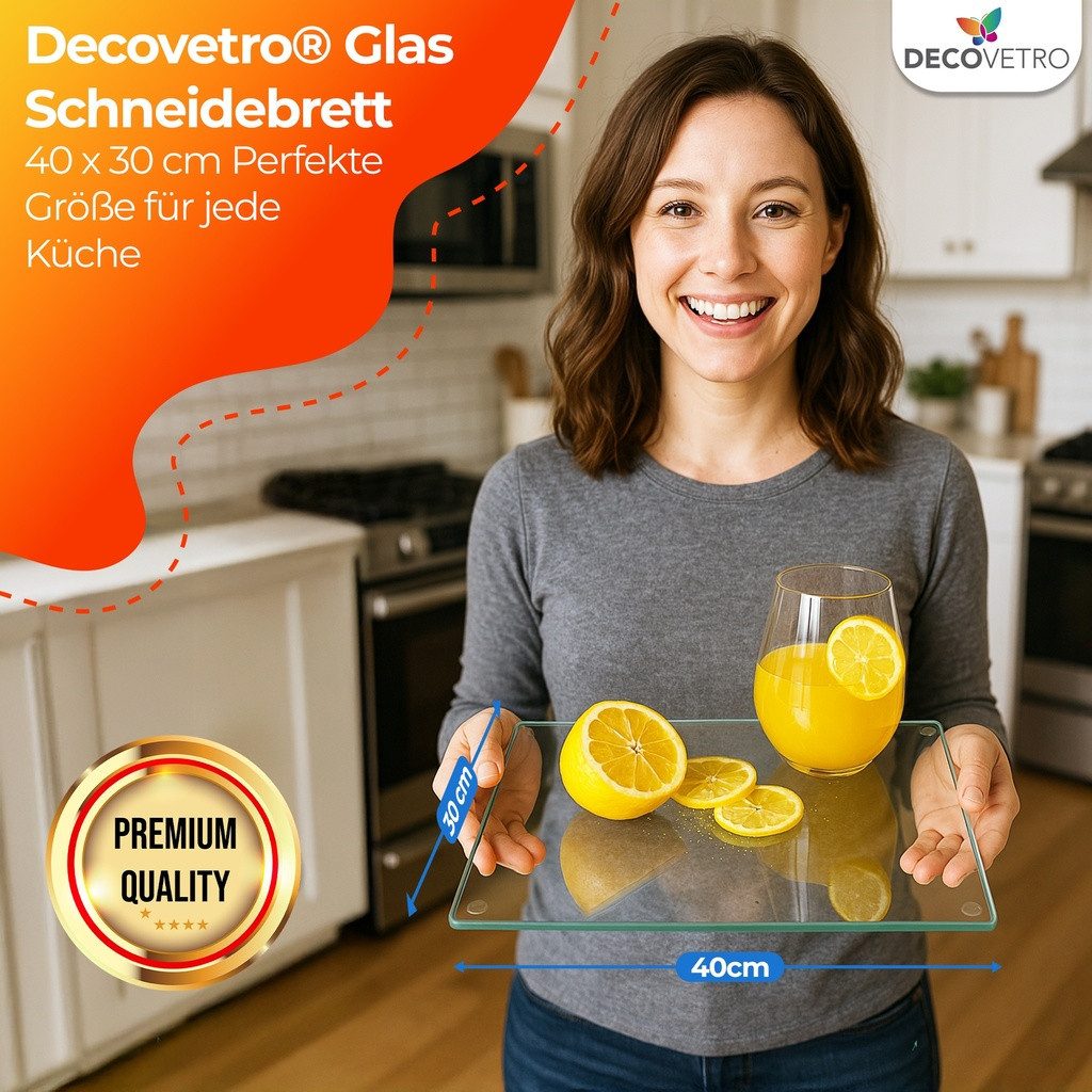 Decovetro Schneidebrett Decovetro Schneidebrett Glas, 40x30cm, Glass Cutting Board, Glass