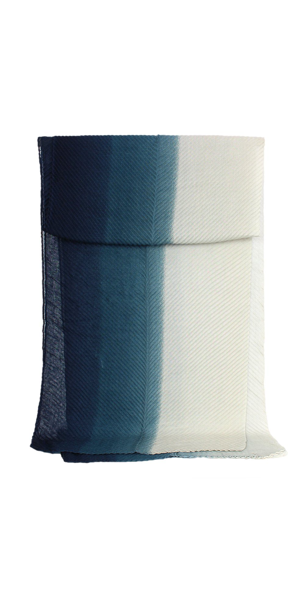 ZEBRO Modeschal mit Plisseeschal verlaufenden Farben blau