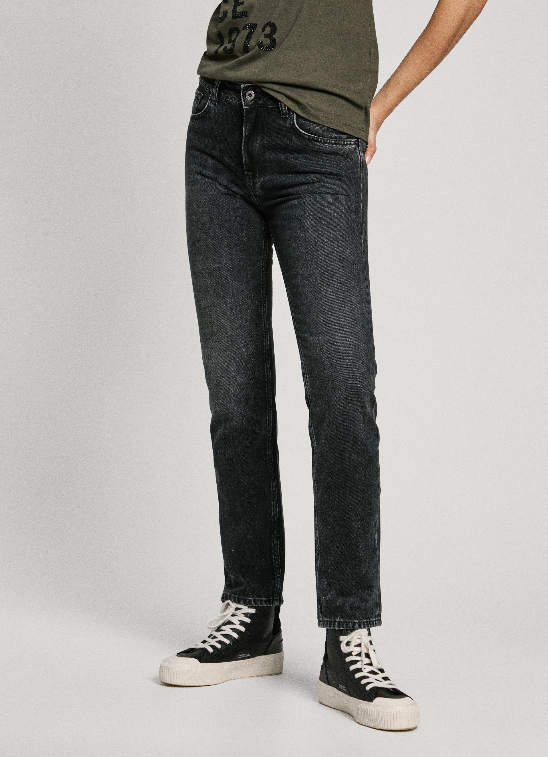 Straight-Jeans mit normaler Leibhöhe