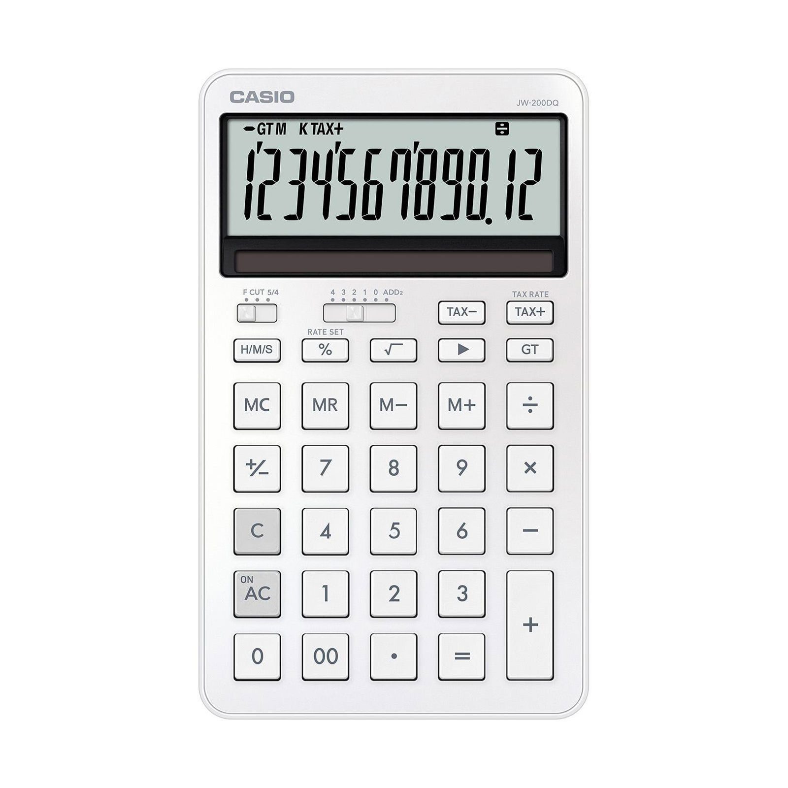 CASIO Taschenrechner JW-200DQ, Solar-/Batteriebetrieb, 12-stelliges LC-Display, Profi-Funktionen