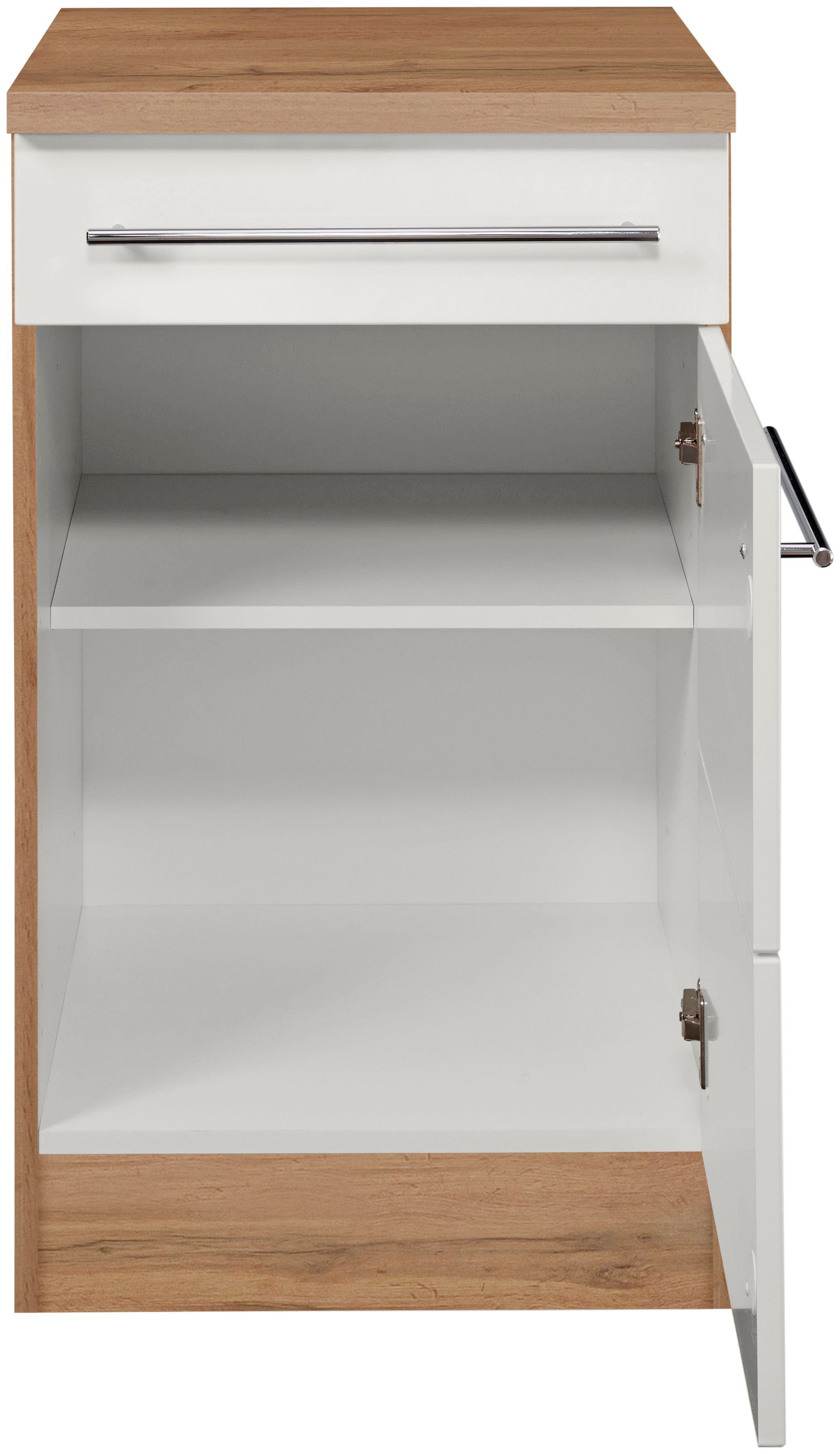 KOCHSTATION Unterschrank KS-Wien Breite 50 cm, mit 1 Tür und 1 Schubkasten – Bild 3 von 5