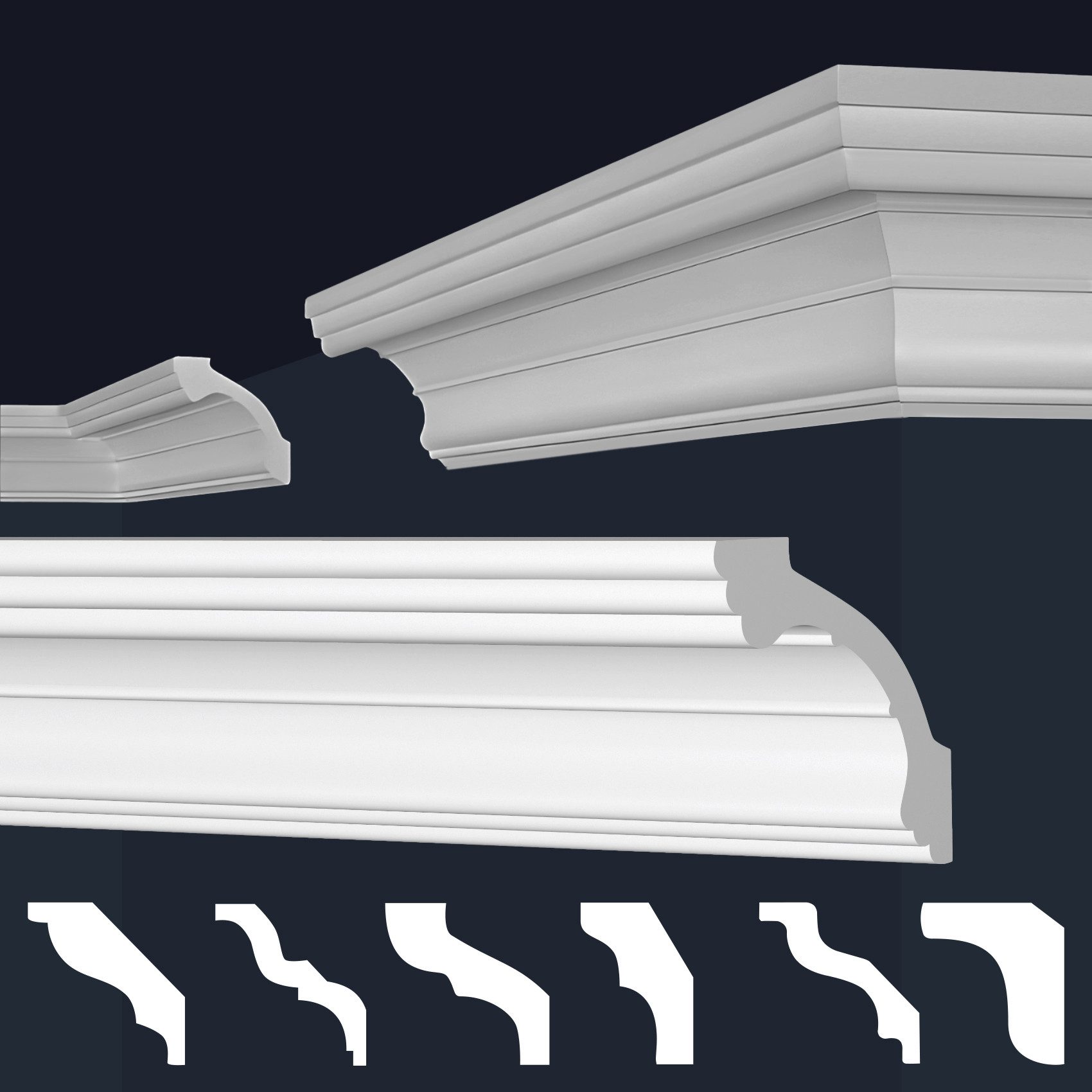 marbet design Stuckleiste E-34, 2 Meter / 1 Leiste, XPS Styropor weiß - Dec günstig online kaufen