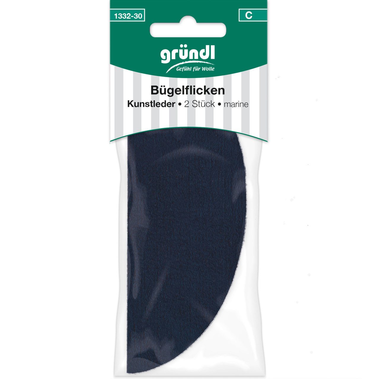Gründl Patchies Gründl Bügelflicken Kunstleder 2 Stück marine, Leder günstig online kaufen