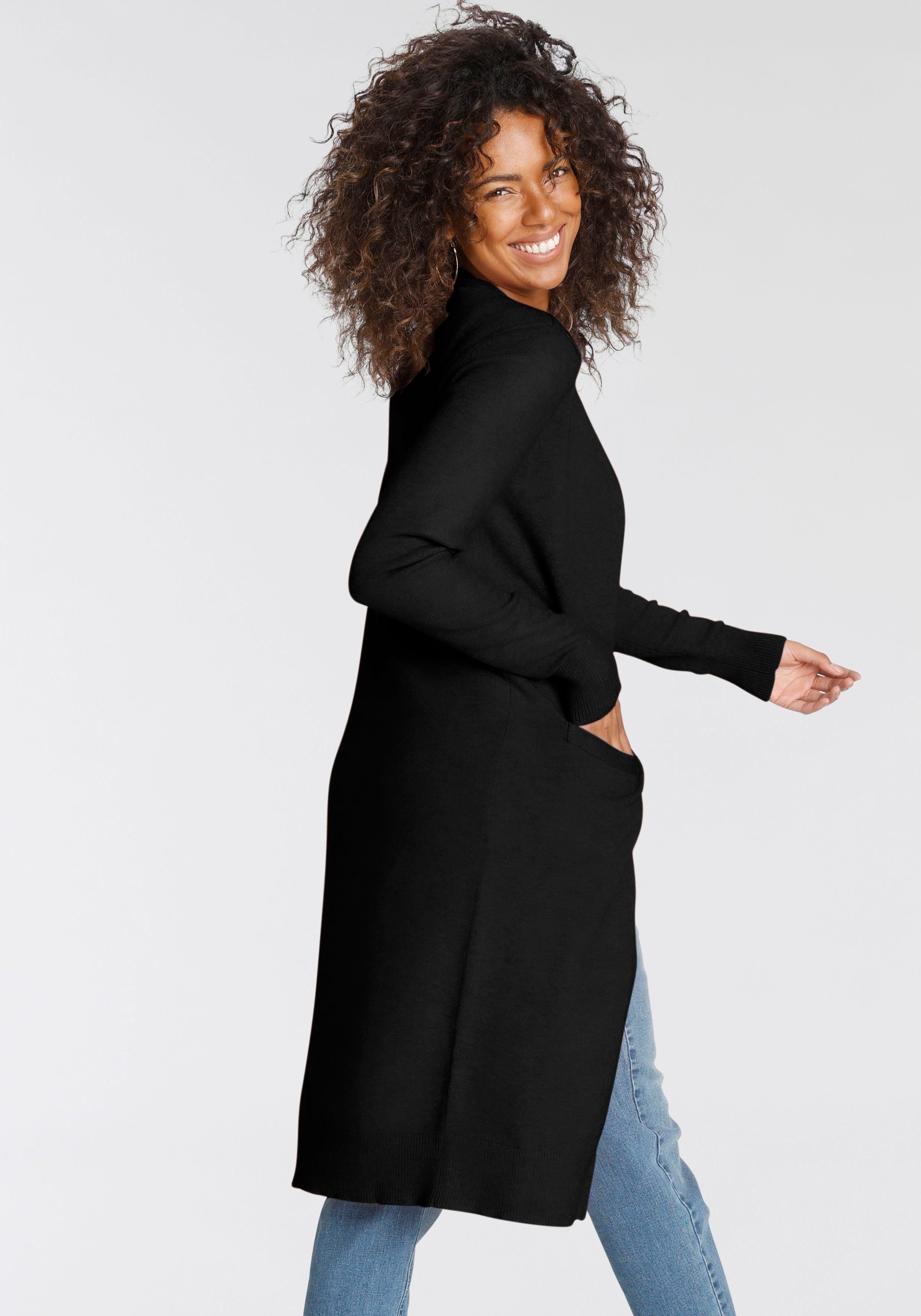 Tamaris Strickjacke in Longform aus kuschligem Viskosegestrick günstig online kaufen