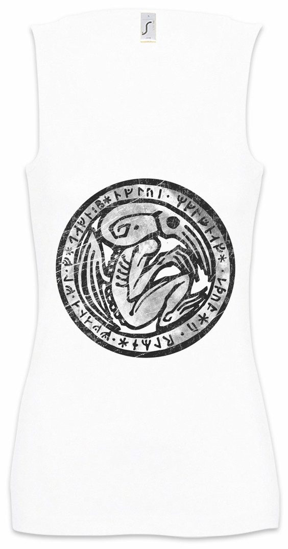 Tanktop Cthulhu Patch Ärmelloses Damen T-Shirt Horror Arkham H. P. Lovecraft