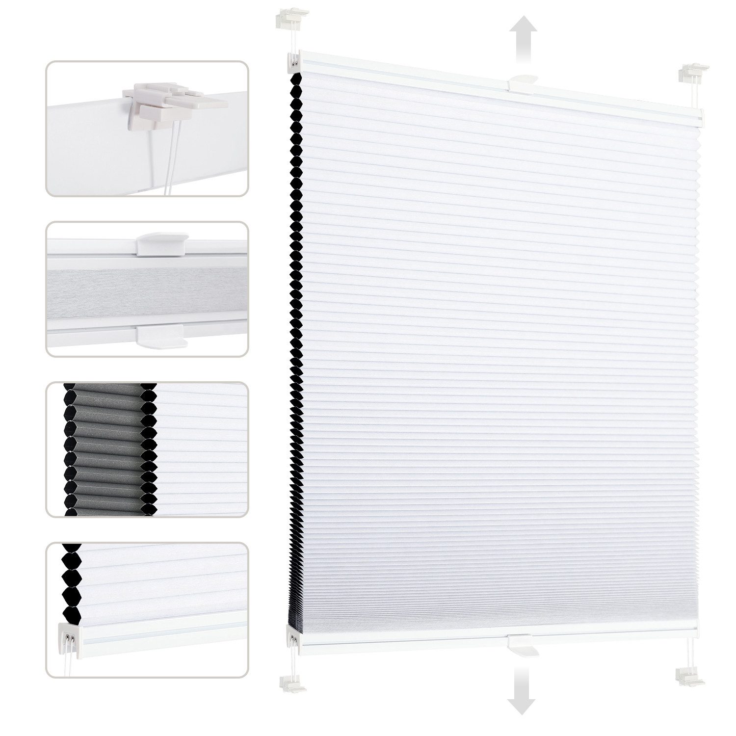 Sekey Wabenplissee Plissee ohne Bohren Verdunkelung Rollo 100% verdunkelnd günstig online kaufen