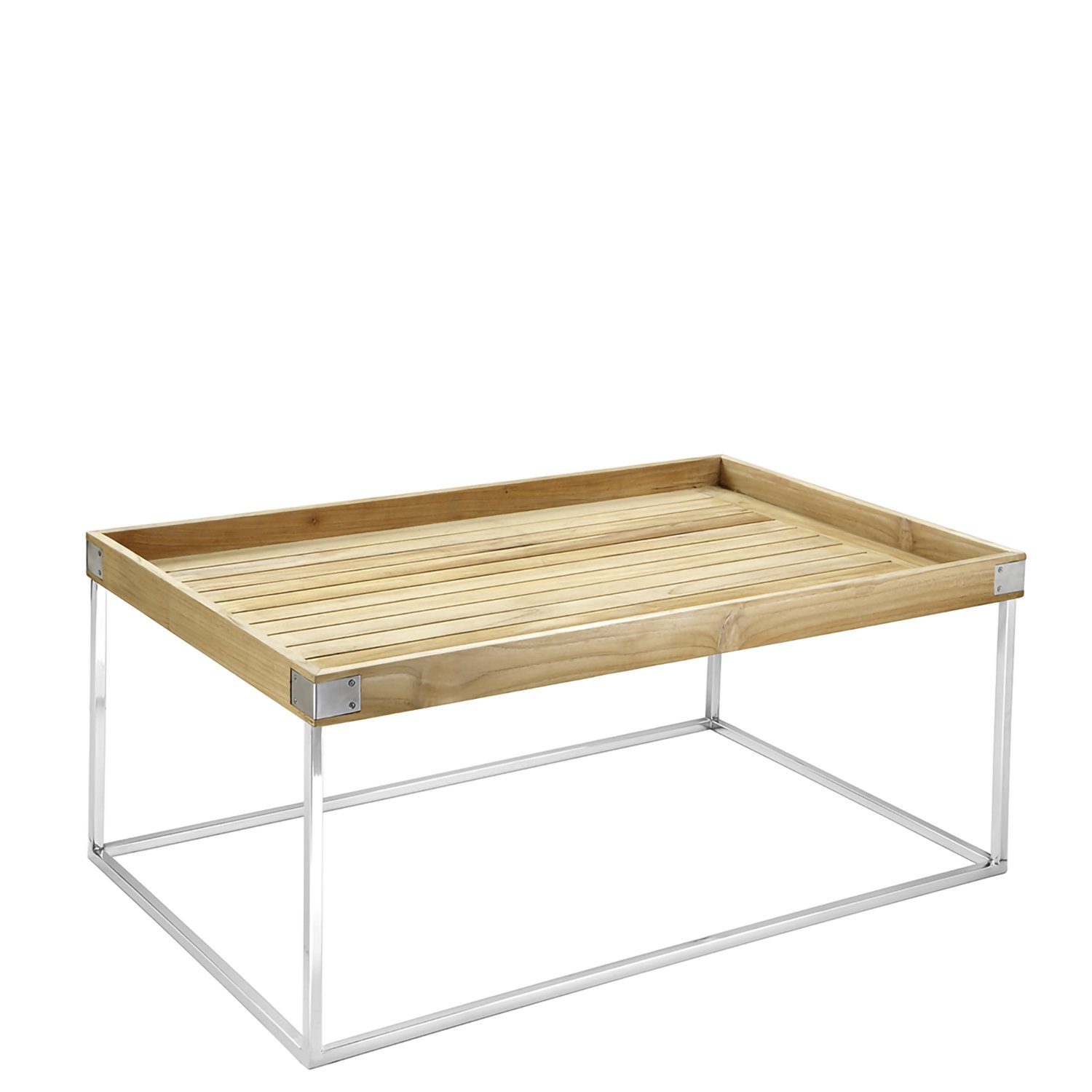 Fink Konsolentisch FINK Teaktisch Diego - natur-silber - H. 62cm x B. 60cm (1 Stück)