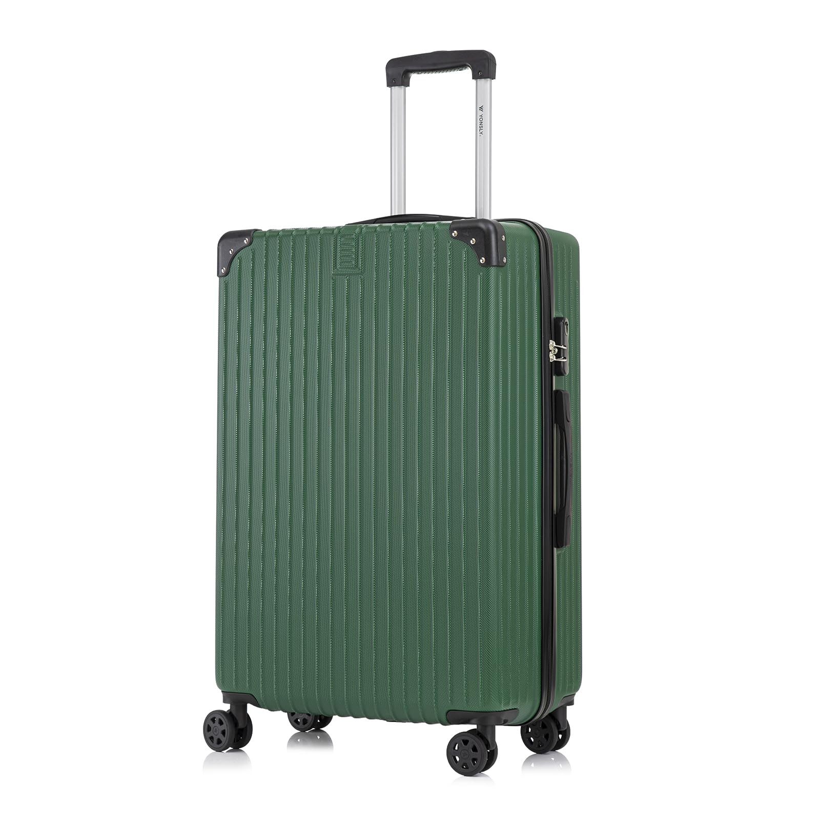 yonsly Hartschalen-Trolley Reisekoffer ABS Hartschalen Trolley, Rollkoffer Handgepäck, 4 Rollen, Sicherheitsschloss, Weichem Gummigriff,56/66/76 cm, 45/69/99 L