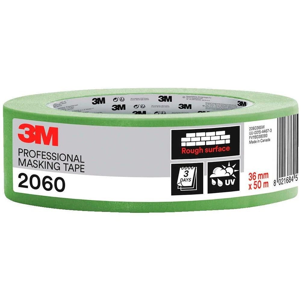 3M Kreppband 3M 2060 Malerband grün 36,0 mm x 50,0 m 1 Rolle