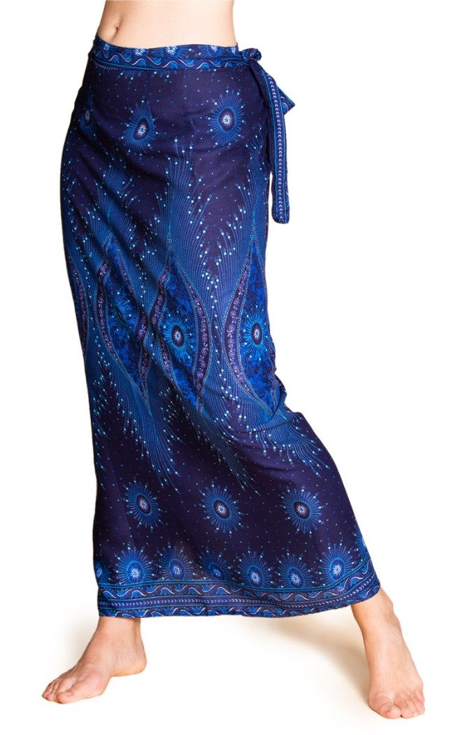 PANASIAM Sommerrock Wickelrock Damen leichter Sommerrock lang aus 100% Viskose Strandrock Pareo Rock - Bikini Cover-up im Boho Stil in farbenfrohen Designs