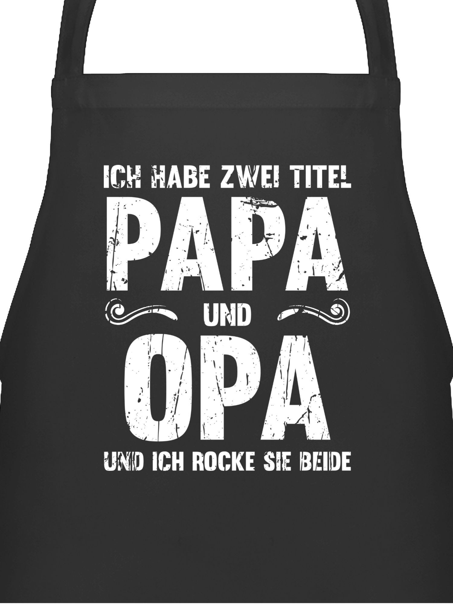 Shirtracer Kochschürze Ich habe zwei Titel Papa und Opa Geschenk I Bester Papi und Opi, (1-tlg), Vatertag Geschenk