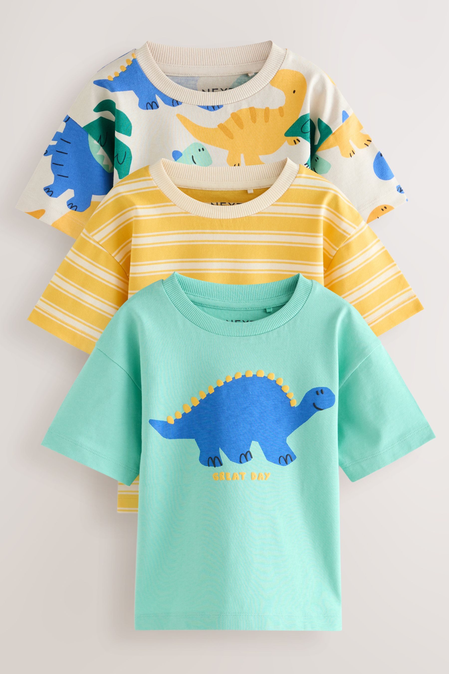 Langarmshirt Kurzarm-T-Shirts mit Grafik-Print im 3er-Pack