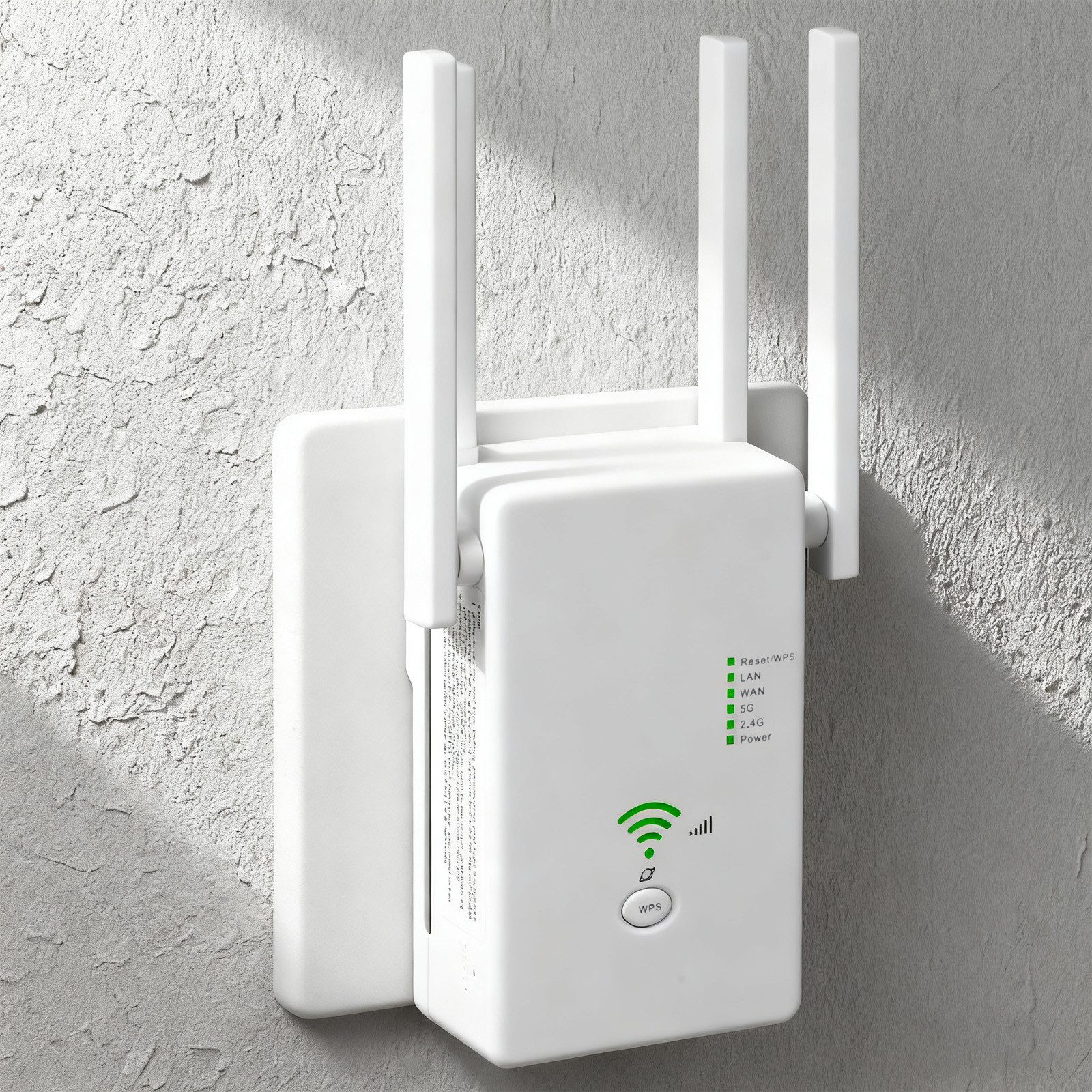 REDOM WLAN-Erweiterung WLAN Signalverstärker mit WPS WLAN-Repeater, Dualband 1200 Mbit/s 4 Antennen Plug-and-Play