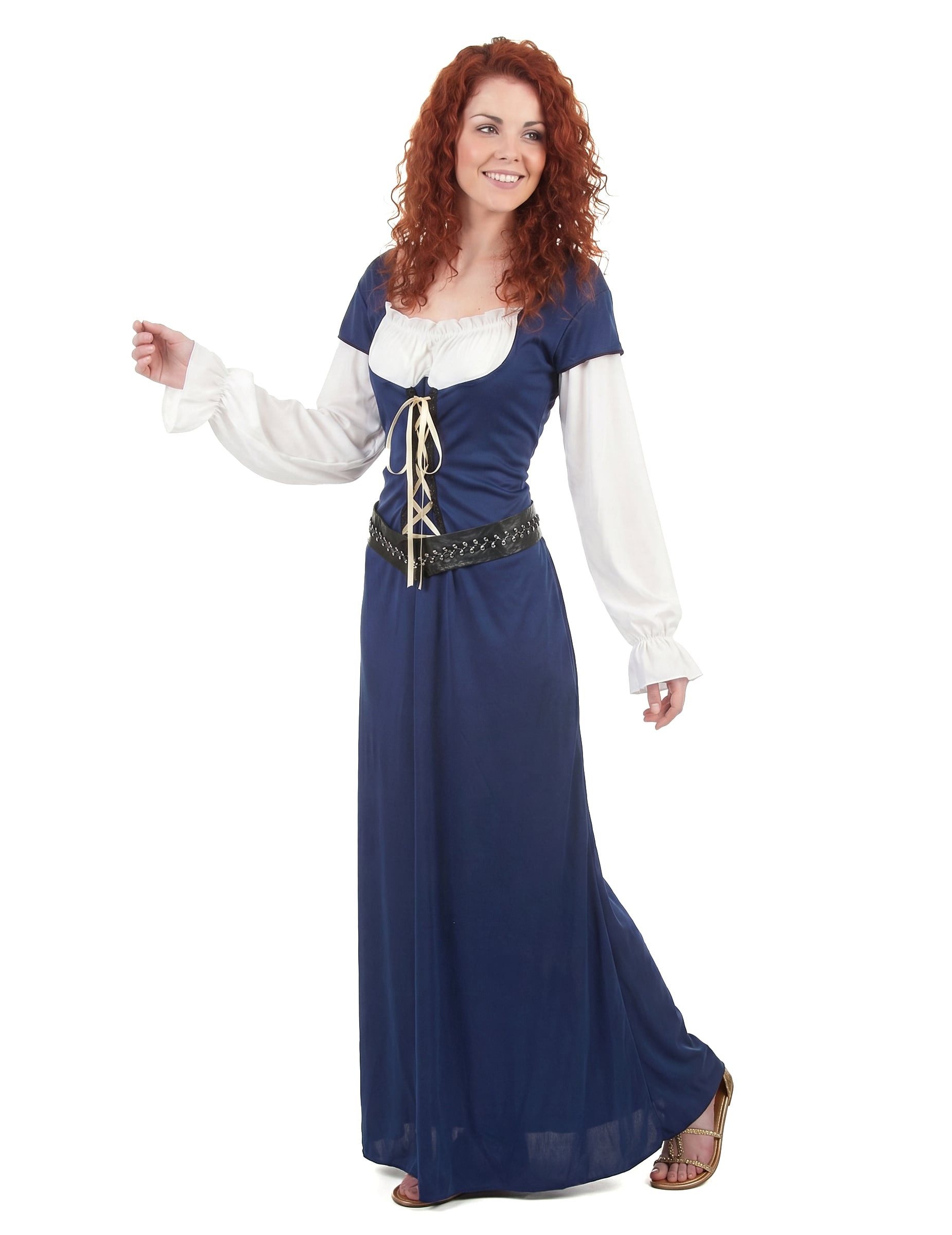 Kostüm Dirndl Damenkostüm Bayerin blau-weiss