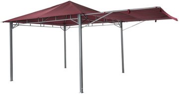 Tepro Pavillon Lehua, mit 1 Seitenteilen, (Set, inkl. Ersatzdach), BxTxH: 330x330x285 cm, Seitenteil als Markise ausklappbar