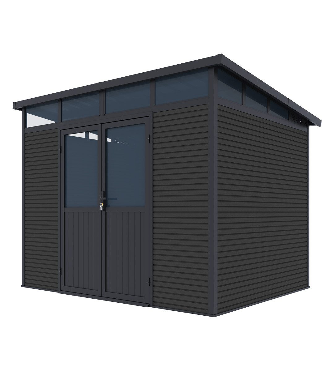 Weide Gartenhaus Weide Aluminium & WPC Gartenhaus 278x218x226cm Anthrazit, BxT: 218x278 cm