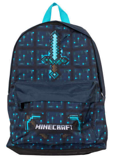 Minecraft Rucksack Minecraft - Rucksack Diamantschwert & Spitzhacke - blau - 42x30x15 cm