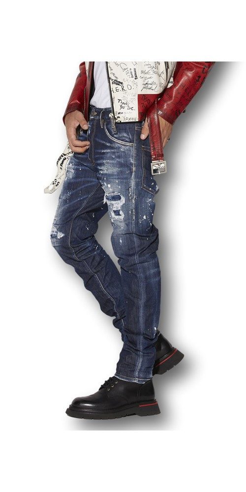 Dsquared2 Regular-fit-Jeans Dsquared2 Dark Ripped Bleach günstig online kaufen