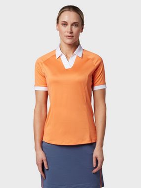 Callaway Poloshirt Callaway V-Placket Colourblock Women's Polo In Nectarine Damen (1-tlg) Opti-Dri™ I Swing Tech™