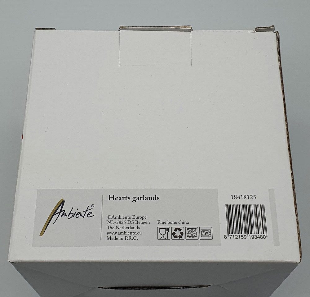 Ambiente Luxury Paper Products Becher Herzen, Rose, Sommer, Blumen, Pflanzen, Vogel, Tiere, Maritim, 1-tlg., Porzellan Tasse, Herze, Liebe Motiv, Geburtstag, Hochzeit, Valentinstag, Muttertag, Geschenke
